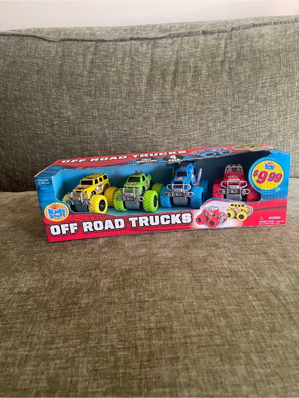 Kids Off-Road Truck 4-Pack by - Yellow, Green, Blue, Red